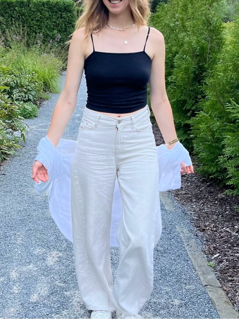 & Other Stories Women's Wide Leg Cream Jeans